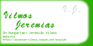 vilmos jeremias business card