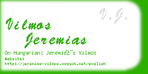 vilmos jeremias business card